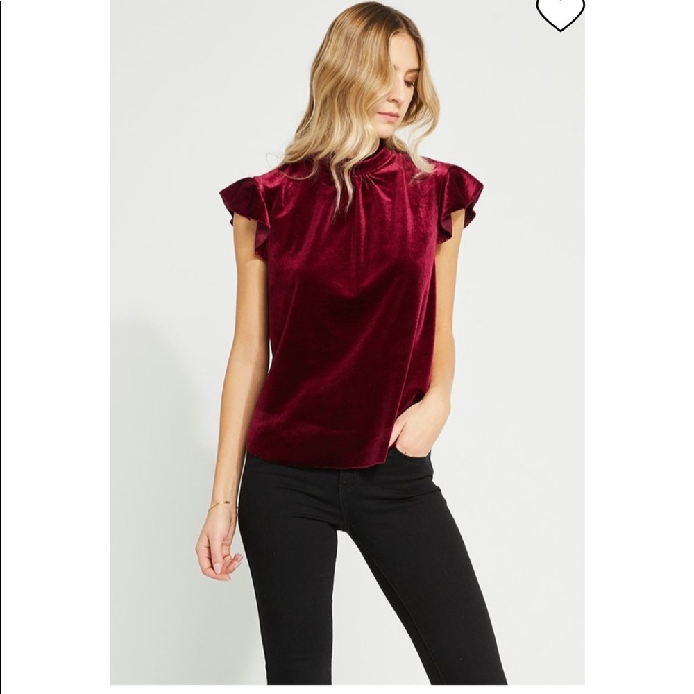 Gentle Fawn Burgundy Velvet Blouse